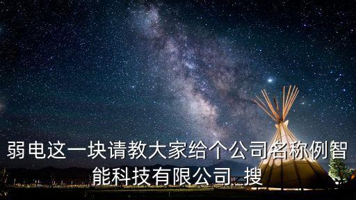 弱電這一塊請(qǐng)教大家給個(gè)公司名稱例智能科技有限公司  搜