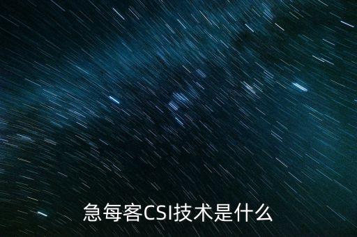 急每客CSI技術是什么