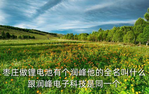礫爍智能科技是干什么的，棗莊做鋰電池有個潤峰他的全名叫什么跟潤峰電子科技是同一個