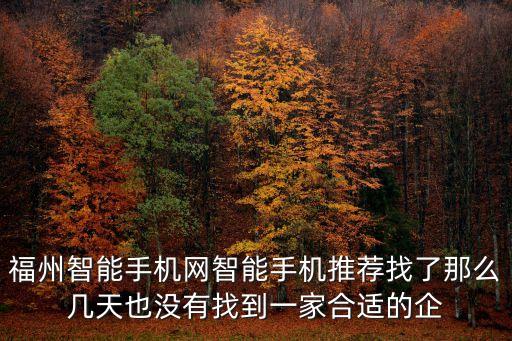 福州智能手機(jī)網(wǎng)智能手機(jī)推薦找了那么幾天也沒有找到一家合適的企