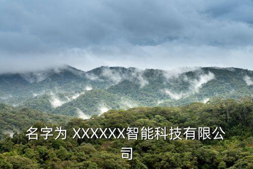 名字為 XXXXXX智能科技有限公司
