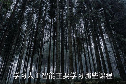 學(xué)習(xí)人工智能主要學(xué)習(xí)哪些課程