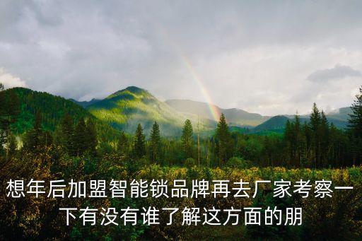 想年后加盟智能鎖品牌再去廠家考察一下有沒有誰了解這方面的朋