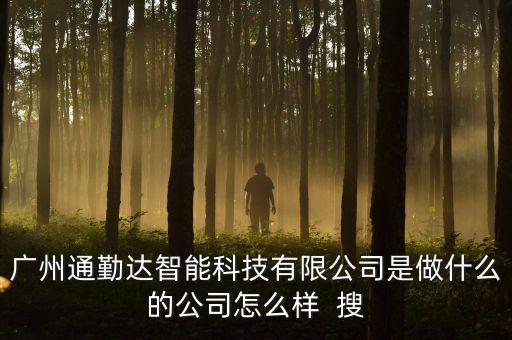 廣州通勤達智能科技有限公司是做什么的公司怎么樣  搜