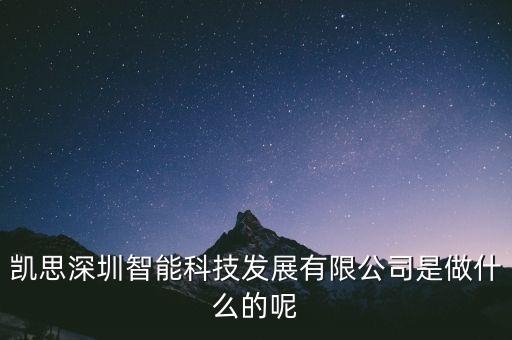 凱思深圳智能科技發(fā)展有限公司是做什么的呢