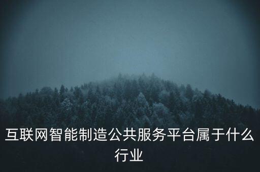 互聯(lián)網(wǎng)智能制造公共服務(wù)平臺(tái)屬于什么行業(yè)