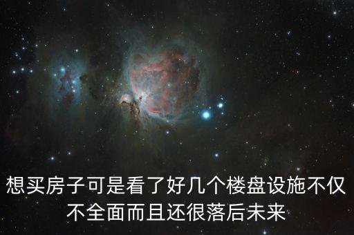 想買房子可是看了好幾個(gè)樓盤設(shè)施不僅不全面而且還很落后未來