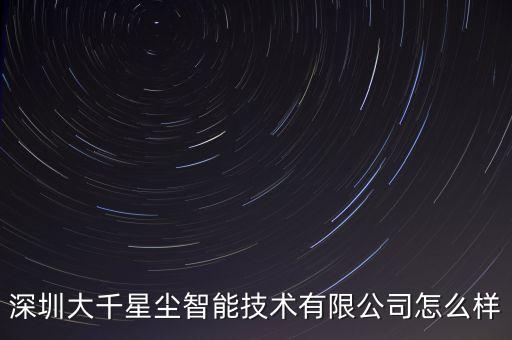 深圳大千星塵智能技術(shù)有限公司怎么樣