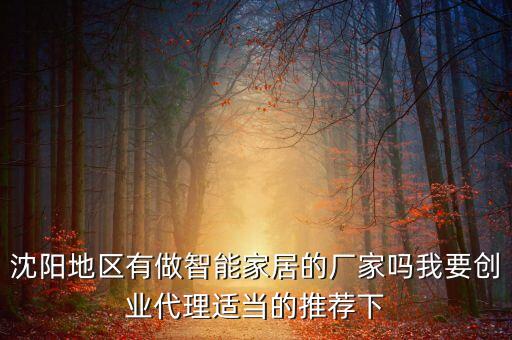沈陽地區(qū)有做智能家居的廠家嗎我要創(chuàng)業(yè)代理適當(dāng)?shù)耐扑]下