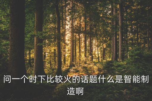 問一個時下比較火的話題什么是智能制造啊