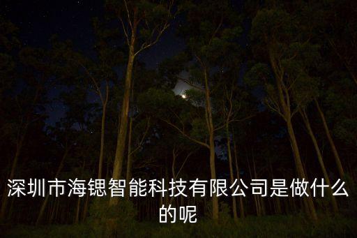 深圳市海鍶智能科技有限公司是做什么的呢