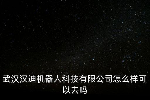武漢漢迪機器人科技有限公司怎么樣可以去嗎