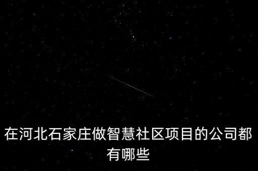在河北石家莊做智慧社區(qū)項(xiàng)目的公司都有哪些