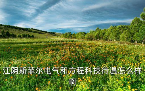 斯菲爾智能科技公司如何，江陰斯菲爾電氣和方程科技待遇怎么樣啊