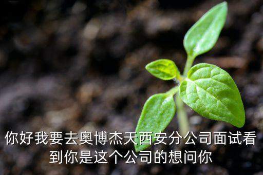 你好我要去奧博杰天西安分公司面試看到你是這個公司的想問你