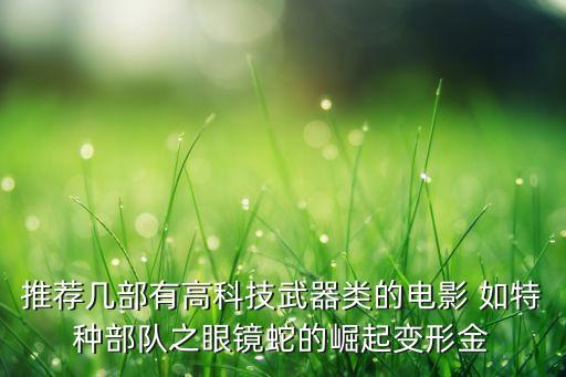 推薦幾部有高科技武器類的電影 如特種部隊之眼鏡蛇的崛起變形金