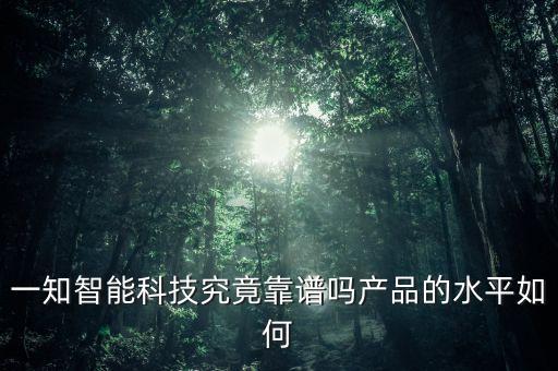 一知智能科技就業(yè)如何，一知智能科技究竟靠譜嗎產(chǎn)品的水平如何