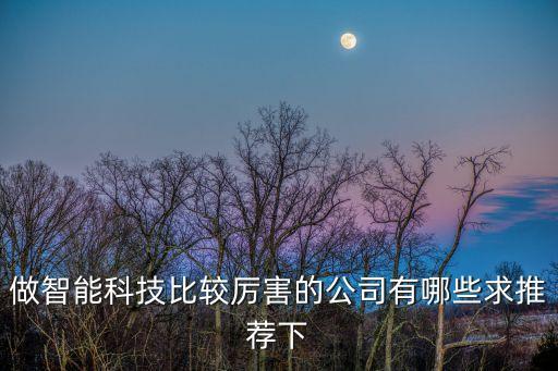 做智能科技比較厲害的公司有哪些求推薦下