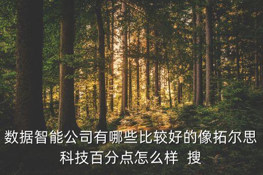 數(shù)據(jù)智能公司有哪些比較好的像拓爾思科技百分點怎么樣  搜