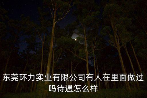東莞環(huán)力實(shí)業(yè)有限公司有人在里面做過嗎待遇怎么樣