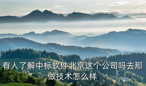 有人了解中標(biāo)軟件北京這個(gè)公司嗎去那做技術(shù)怎么樣