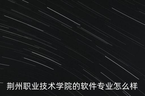 荊州職業(yè)技術學院的軟件專業(yè)怎么樣