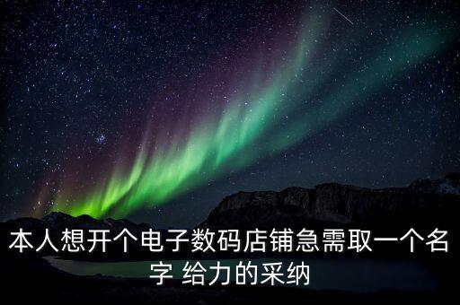 本人想開個(gè)電子數(shù)碼店鋪急需取一個(gè)名字 給力的采納