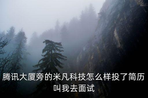 騰訊大廈旁的米凡科技怎么樣投了簡歷叫我去面試