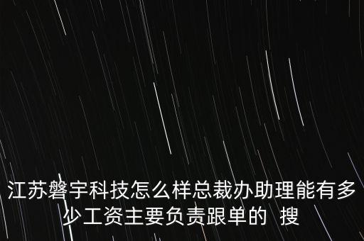 江蘇磐宇科技怎么樣總裁辦助理能有多少工資主要負責(zé)跟單的  搜