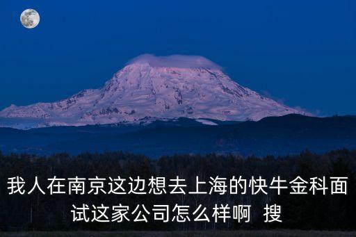 我人在南京這邊想去上海的快牛金科面試這家公司怎么樣啊  搜