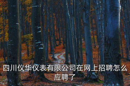 儀電智能科技公司如何招聘，四川儀華儀表有限公司在網(wǎng)上招聘怎么應(yīng)聘了