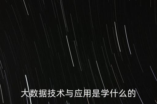 大數(shù)據(jù)技術(shù)與應(yīng)用是學(xué)什么的