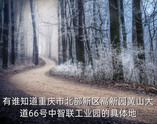 有誰知道重慶市北部新區(qū)高新園黃山大道66號中智聯工業(yè)園的具體地