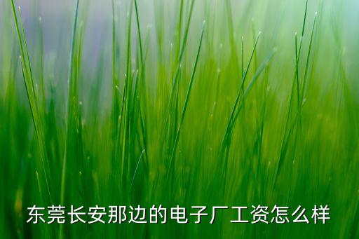 東莞長安那邊的電子廠工資怎么樣