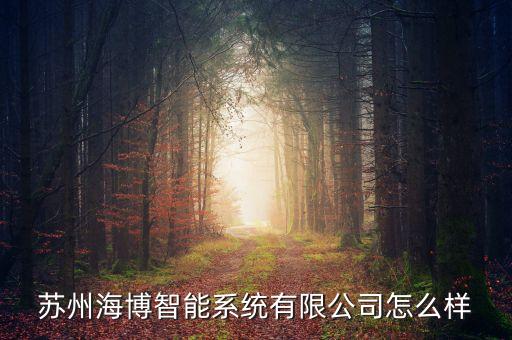 蘇州海博智能系統(tǒng)有限公司怎么樣
