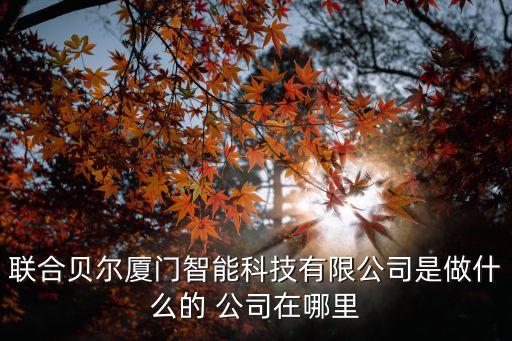 聯(lián)合貝爾廈門智能科技有限公司是做什么的 公司在哪里