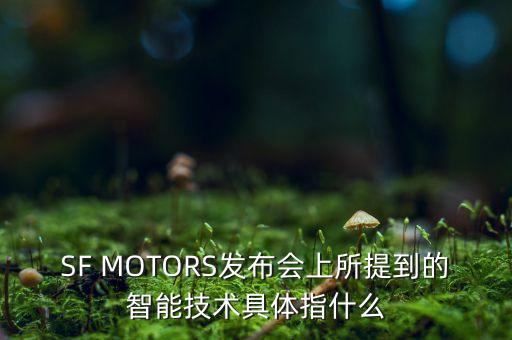 SF MOTORS發(fā)布會上所提到的智能技術具體指什么