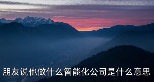 朋友說他做什么智能化公司是什么意思