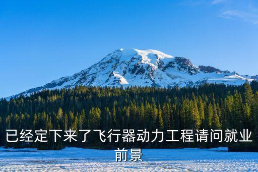 已經(jīng)定下來了飛行器動力工程請問就業(yè)前景