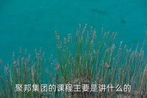 聚邦集團(tuán)的課程主要是講什么的