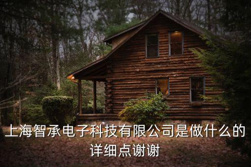 上海智承電子科技有限公司是做什么的詳細(xì)點(diǎn)謝謝