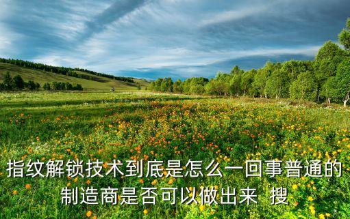 指紋解鎖技術(shù)到底是怎么一回事普通的制造商是否可以做出來  搜