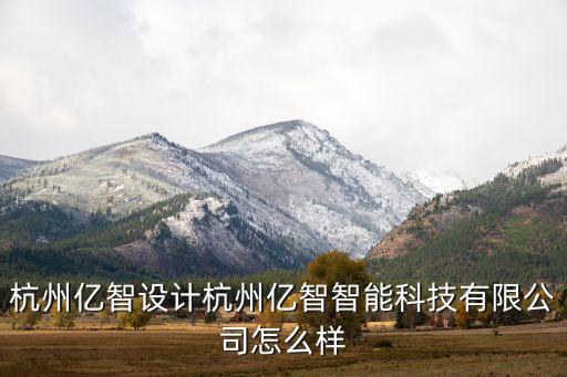 杭州億智設(shè)計(jì)杭州億智智能科技有限公司怎么樣