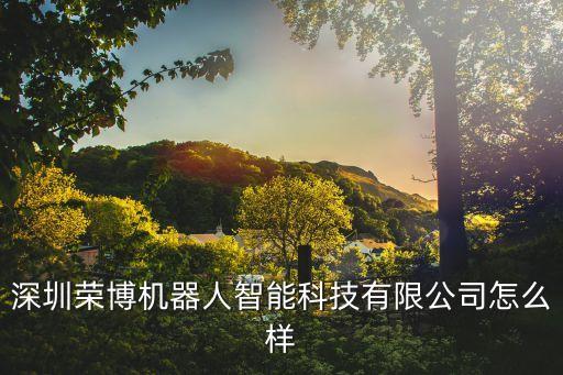 深圳榮博機(jī)器人智能科技有限公司怎么樣