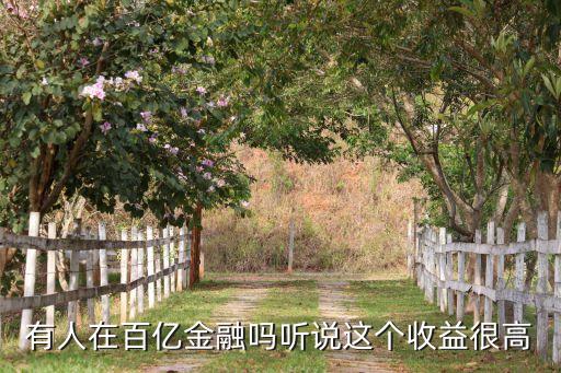 有人在百億金融嗎聽說這個收益很高