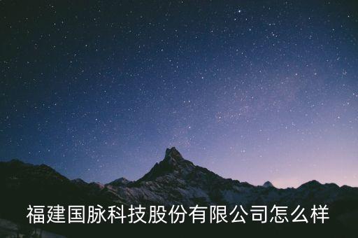 福建國脈科技股份有限公司怎么樣