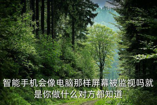 智能手機會像電腦那樣屏幕被監(jiān)視嗎就是你做什么對方都知道