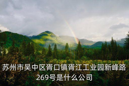 蘇州市吳中區(qū)胥口鎮(zhèn)胥江工業(yè)園新峰路269號(hào)是什么公司