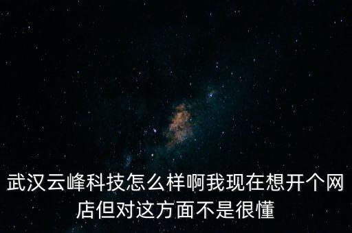 武漢云峰科技怎么樣啊我現(xiàn)在想開(kāi)個(gè)網(wǎng)店但對(duì)這方面不是很懂