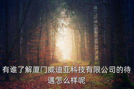 有誰(shuí)了解廈門(mén)威迪亞科技有限公司的待遇怎么樣呢